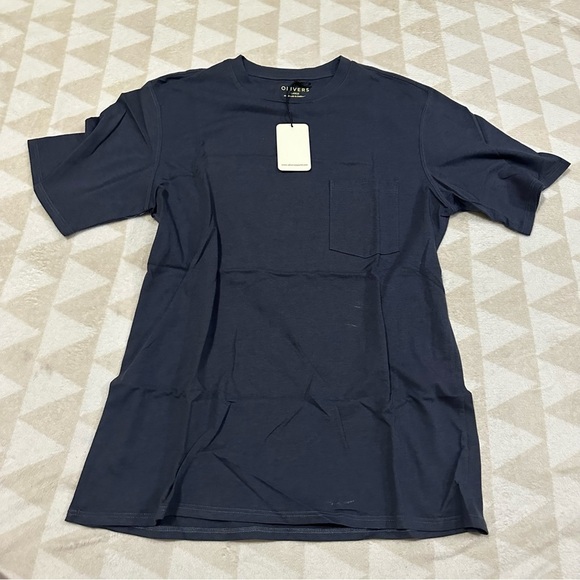 NWT Oliver’s apparel pocket tee shirt dark cobalt blue - Picture 1 of 2